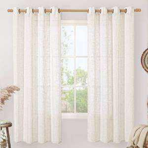lot 10262 image: LAMIT Linen Curtains 72 inches Long for Living Room 2 Panels Set
