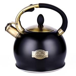 lot 10265 image: SUSTEAS Whistling Tea Kettle, 2.7QT Food-Grade Steel Teapot, BLACK