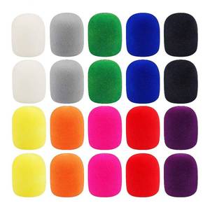 lot 10275 image: Augshy Microphone Covers Foam,20 Pack Thick Handheld Stage Microphone Windscreen Microphone Cover Foam Karaoke DJ Microphone Covers Disposable(10 Color)