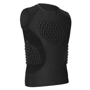 lot 10285 image: PORTEC Youth Baseball Chest Protector, Padded Compression Shirt, Support Softball Football Rugby Lacrosse Heart Sternum Guard��Black��