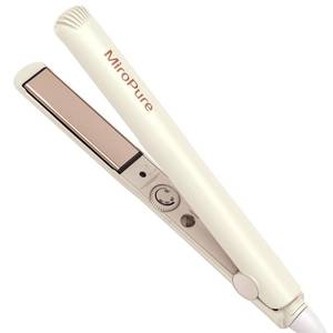lot 10294 image: MiroPure 1 Inch Flat Iron, Hair Straightener with 30S Fast Heating & 60min Auto Shut-Off, Hair Straightener and Curler 2 in 1 with 3D Ceramic Floating Plates, Beige