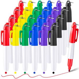 lot 10325 image: CHENGU 24 Pcs Mini Markers with Golf Keychain Clips Badge Markers with Key Ring Fine Point Golf Ball Marker Pen for Nurse Office Supplies(Multi Colors)