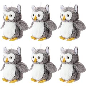 lot 11439 image: Jenaai Plush Owl Stuffed Animals 6-Pack 9.06 Inch Gray