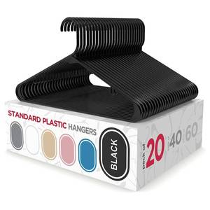 lot 11450 image: Sharpty Plastic Hangers 20 Pack Black