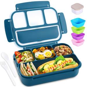 lot 11453 image: Shell and Turtle Navy Bento Box Lunch Container 4-Compartment
