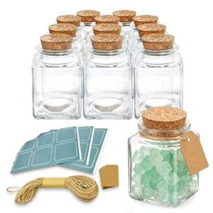 lot 11463 image: ELAORY Mini Glass Jars with Cork Lids, 12 Pack 3.4 oz