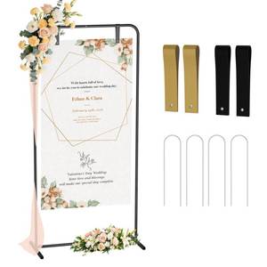 lot 11470 image: Babenest Black Metal Welcome Sign Holder Stand 4.4-5.6 FT