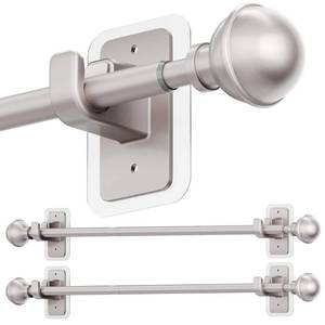 lot 11476 image: Enjoybasics No Drill Curtain Rod 27-52 In Nickel