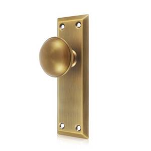 lot 12370 image: ToPToToo Dummy Door Knob Interior Antique Brass 2-Pack