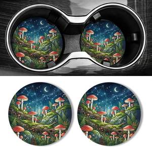 lot 12392 image: WOCOCN Car Cup Holder Coasters - 2.75 Rubber 2 Pack