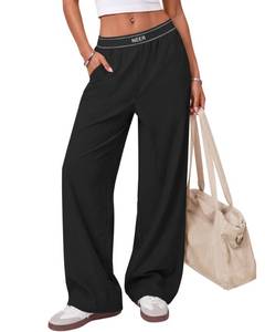lot 12396 image: Neer Womens Wide Leg Travel Pants, Small, Black