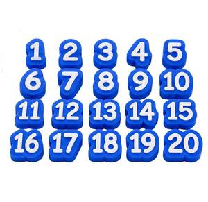 lot 12399 image: Generic Numbered Pencil Toppers Set 1-20 Blue