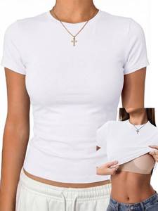 lot 12427 image: Danysu Womens Fitted Crop Top Built-in Bra XS