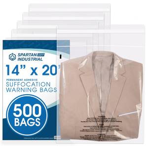 lot 13684 image: Spartan Industrial Self-Seal Clear Poly Bags 14 x 20 500 Count