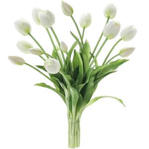 lot 13689 image: Floroom 15 Pc Ivory Artificial Tulips Bouquet