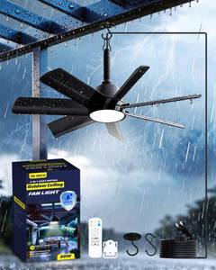 lot 13705 image: LANMEL 28 Inch Outdoor Ceiling Fan with Light