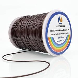 lot 14409 image: LUSTEMBER 1mm Faux Leather Waxed Cotton Cord, 175 Yards �� Durable Necklace String, Soft and Textured Cord for Necklaces, Bracelets, and Jewelry Making