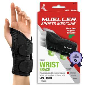 lot 14411 image: MUELLER Sports Medicine Green Fitted Wrist Brace for Men and Women, Wrist Pain Relief Support, Ideal for Carpal Tunnel, Tendonitis, Arthritis, Left Hand, Black, SmallMedium