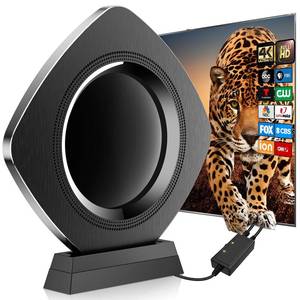 lot 14462 image: Donstock Amplified HDTV Antenna with 38ft Cable