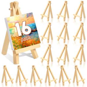lot 17515 image: Gushu Mini Wood Display Easel 5 Inch Set of 16
