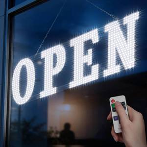 lot 17518 image: LemonNova 40 x 14 LED Open Sign with Remote  Retail $129.99