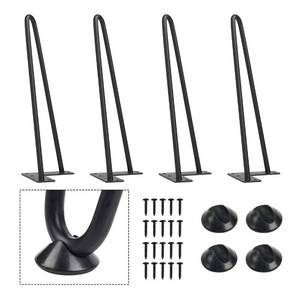 lot 17526 image: Smartstandard 12 Inch Hairpin Furniture Legs, Black 4PC