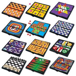 lot 17568 image: Gamie Magnetic Board Travel Games Set - 12 Games