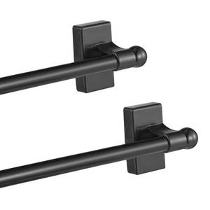 lot 17569 image: HurOutd Magnetic Curtain Rods 16-28 Inch Adjustable (2-Pack)