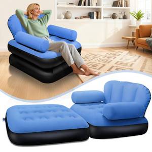 lot 17574 image: PRAXXIS Inflatable Sofa Bed with Headboard, Twin