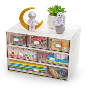 lot 17585 image: Hacaroa 3-Tier Mini Desk Organizer with 6 Drawers