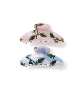 lot 18346 image: Rifle Paper Co. Hydrangea Large Claw Clip Set, Pack of 2