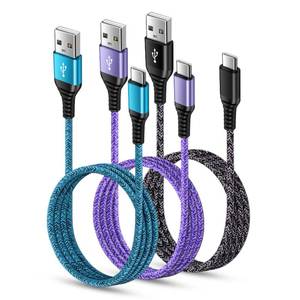 lot 18414 image: ABCPOW USB-C Charging Cable 3-Pack 6ft