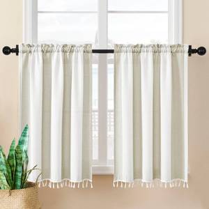 lot 18415 image: Home Queen Farmhouse Kitchen Curtains 26W x 45L