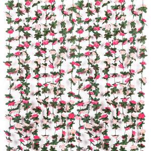 lot 18422 image: Miracliy Silk Flower Garland 74FT Pink 9-Piece Set
