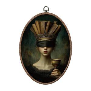 lot 18423 image: Oval Canvas Wall Art Print 8.5x11.5