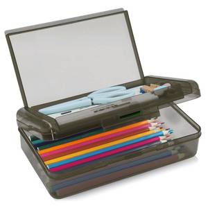 lot 18448 image: Yilancol Double Layer Plastic Pencil Box Case