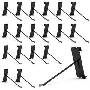 lot 19775 image: HUHOLE 50 Pack 6 Inch Black Gridwall Hooks Metal Display Hangers