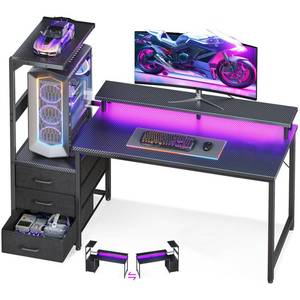 lot 19781 image: AODK Gaming Desk wPC Showcase Stand, 52 Reversible, RGB LED