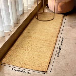 lot 19793 image: Eco Living Jute Runner Rug 2x5 ft, Entry Rug Braided Rugs Floor Runner