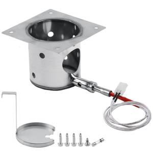 lot 19812 image: 304 Stainless Steel Fire Burn Pot and Hot Rod Ignitor Kit for Pit Boss, Traeger, Camp Chef Pellet Grills, Upgraded Heavy Duty Burner Pot Replacement Parts with Ash Remover, Screws and Fuse