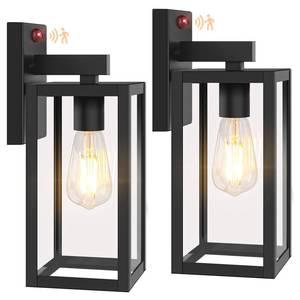 lot 19819 image: BesLowe 2-Pack 13 Upgraded Motion Sensor Outdoor Wall Lights, Black