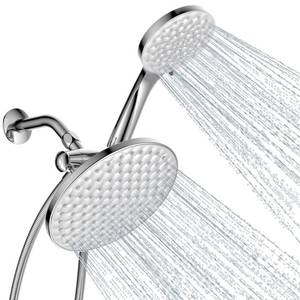 lot 19832 image: Dual Shower Head with Handheld Combo, 8.6 Rainfall Showerhead