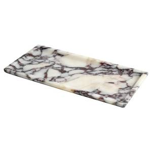 lot 19848 image: DUANYAN Natural Marble Tray for Bathroom, 12 x 6 Calacatta Marble Tray