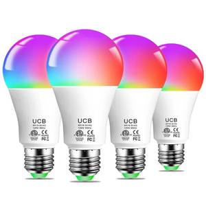 lot 20221 image: UCB Smart Light Bulbs 130W Equivalent, Color Changing Light Bulb, Work with Alexa Only, 16 Million Colors RGBWW, Music Sync, DIY Flash,1300LM A19 E26 Bluetooth Led Light Bulbs, No WiFi Required,4Pack