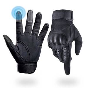 lot 20250 image: Liovoras Tactical Gloves for Men, Shooting & Motorcycle Gloves with Hard Shell Knuckle Protection & Leather Palm for Airsoft Motorcycle Cycling Paintball Sports Climbing Training Hunting