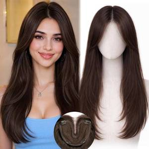 lot 20253 image: Hair Toppers for Women, 20 Clip-In Topper for Thinning Hair, Dark Brown