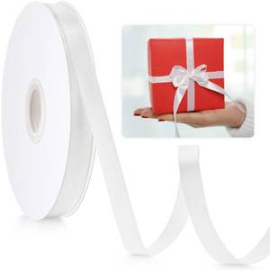 lot 20273 image: White Ribbon 38, Ribbon for Gift Wrapping Flower Bouquet Crafts Bow Leis Hair, Satin Fabric Ribbons for Bridal Wedding Party Decoration Every Holiday 50 Yards (Open Box, May Be Used)