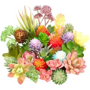 lot 20277 image: 32 Pcs Mini Fake Succulents, Small Artificial Faux Succulent Plants Decor