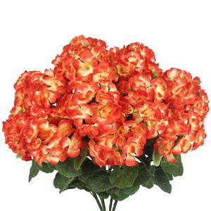 lot 20292 image: CISDUEO 2 Pcs Artificial Geraniums for Outdoors Silk Flowers Outside Orange