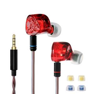 lot 20304 image: TANGZU Waner S.G II Red Lion Wired IEM Earphones, HiFi Gaming In-Ear Monitor with Detachable Cable, Includes Tang Sancai Wide Bore & Sonic Eartips, Silicone Headphone Organizer(Red 3.5mm Without Mic)